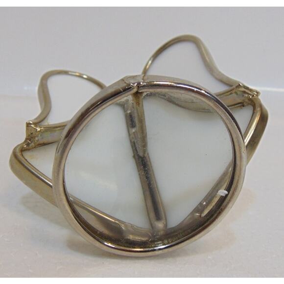 Stained Glass Angel Choir Robe Wings 6" Paperweight White Gold tone Hymnal VTG - Picture 8 of 9